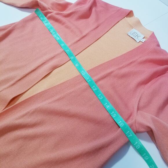 EDINBURGH Knitwear 100% Pima Cotton Ombre Midi Cardigan - Picture 5 of 12